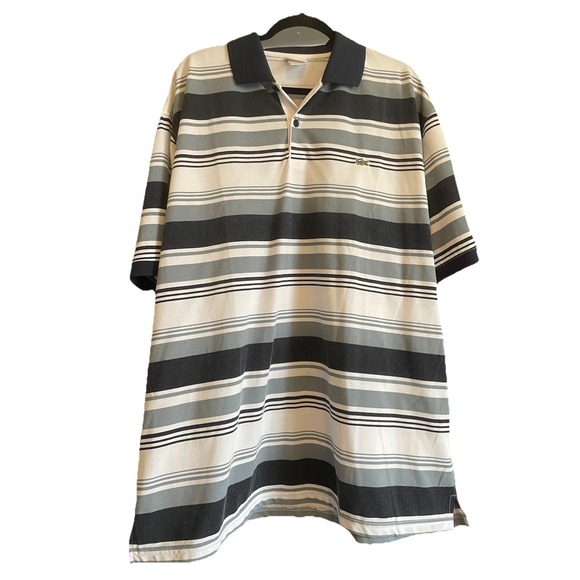 Lacoste Other - Vtg Lacoste Men's Polo Shirt Size 9 Short Sleeve 100% Cotton Y2K Striped France
